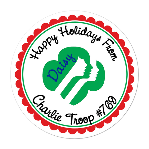 Holiday Girl Scout Personalized Sticker