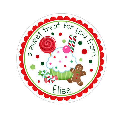 Christmas Sweets Personalized Christmas Gift Sticker