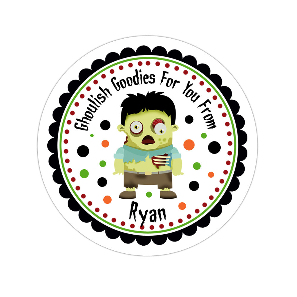 Zombie Personalized Sticker Halloween Stickers - INKtropolis