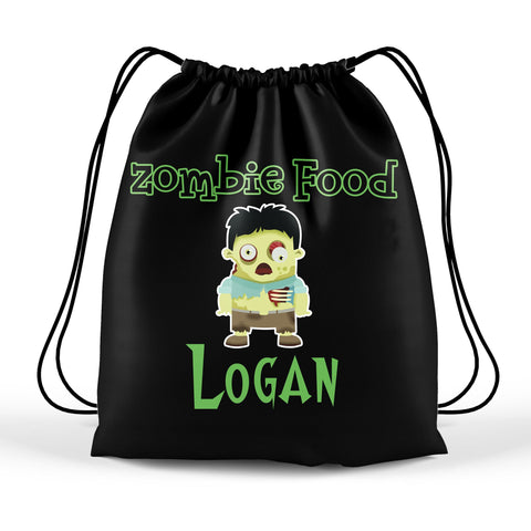 Personalized Halloween Trick Or Treat Bag, Kids Drawstring Bag - Zombie